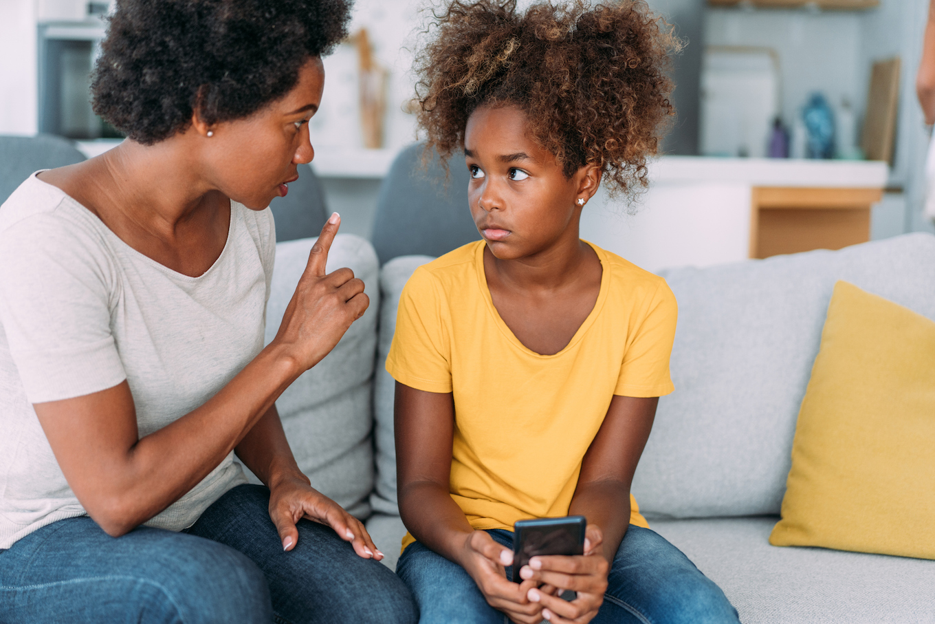 Mom lecturing daughter