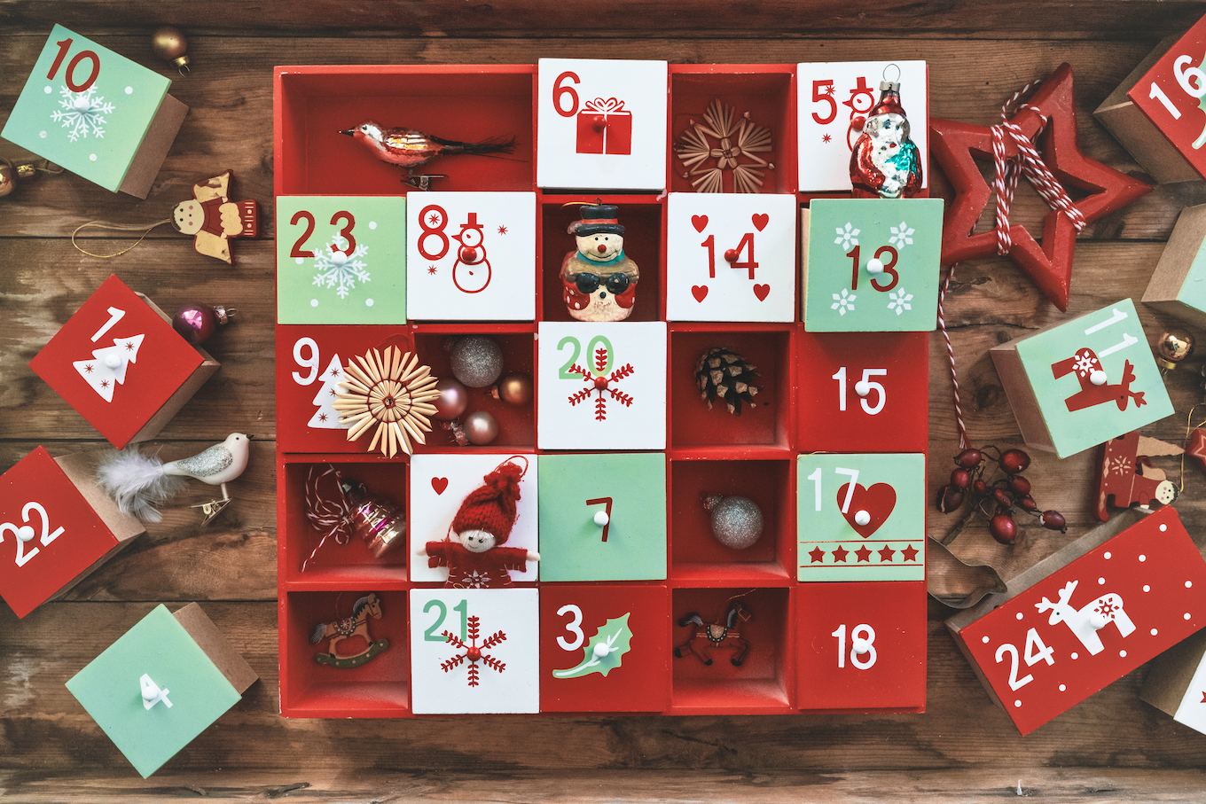 wooden advent calendar