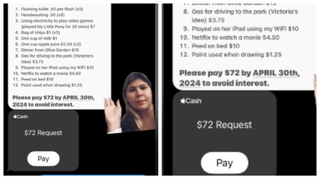 sister invoice babysitting daughter tiktok